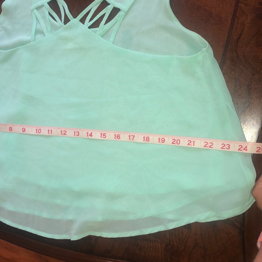 SeaFoam Green Flowy Racerback Top - Picture 4 of 7